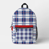 Rood, wit en blauw bedrukte rugzak (Voorkant)