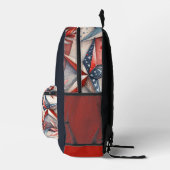 Rood wit en blauw bedrukte rugzak (Rechts)