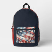 Rood wit en blauw bedrukte rugzak (Voorkant)