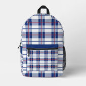 Rood, wit en blauw bedrukte rugzak (Voorkant)