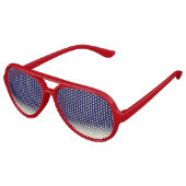 Rood Wit en Blauw Blended Party Shades Aviator Zonnebril (Gekanteld)