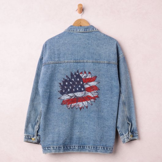 Rood, Wit en Blauw Bloem Jean Jacket (Hangar)