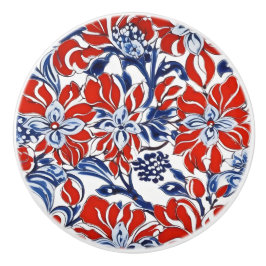 Rood, Wit en Blauw Bloemen Aangepaste Keramische K Keramische Knop