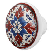 Rood, Wit en Blauw Bloemen Aangepaste Keramische K Knop (Rechts)