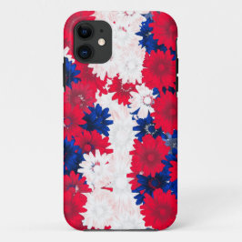 Rood wit en blauw bloemig Case-Mate iPhone case