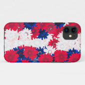 Rood wit en blauw bloemig Case-Mate iPhone case (Achterkant (horizontaal))