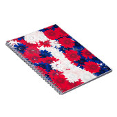 Rood wit en blauw bloemig notitieboek (Rechterzijde)