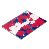 Rood wit en blauw bloemig notitieboek (Linkerzijde)