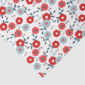 Rood, Wit en Blauw Bloemmotief Tissuepapier (Detail)