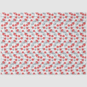 Rood, Wit en Blauw Bloemmotief Tissuepapier (Voorkant)