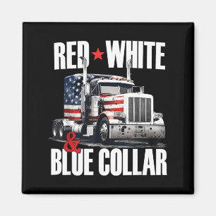 Rood Wit En Blauw Boord Patriottische Trucker VS Magneet