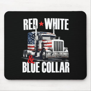 Rood Wit En Blauw Boord Patriottische Trucker VS Muismat
