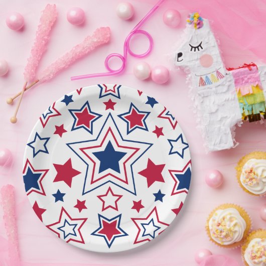 Rood wit en blauw Bord papier (Feest)