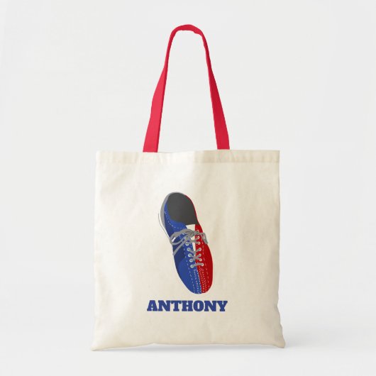 Rood, Wit en Blauw Bowling Schoen Grafisch Tote Bag (Voorkant)