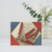 Rood, wit en blauw briefkaart (Staand voorkant)