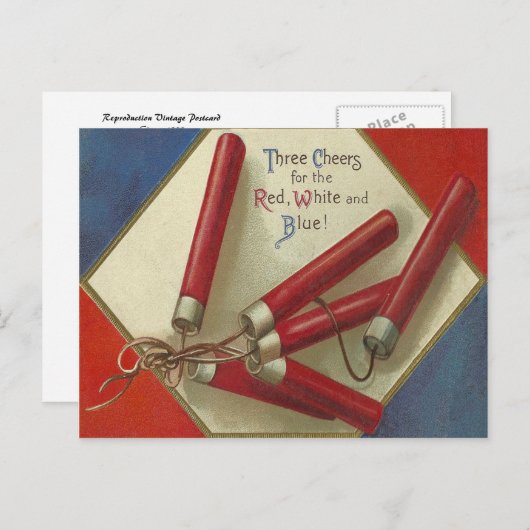 Rood, wit en blauw briefkaart (Voorkant / Achterkant)