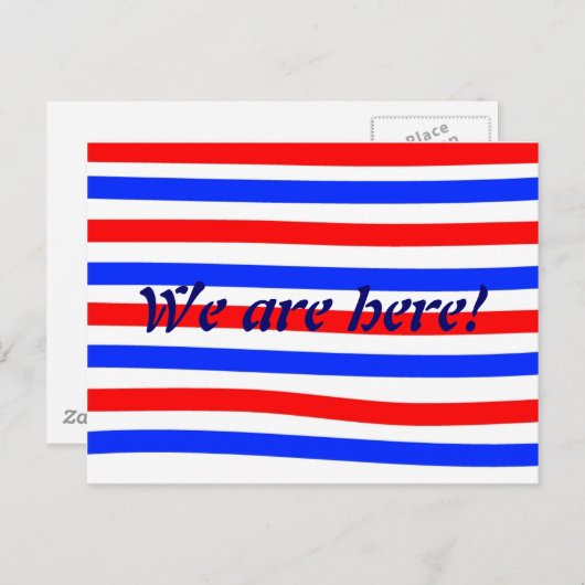 Rood wit en blauw briefkaart (Voorkant / Achterkant)