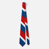 Rood wit en blauw Broad University Stripe Stropdas (Voorkant)