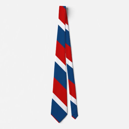 Rood wit en blauw Broad University Stripe Stropdas (Voorkant)