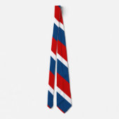 Rood wit en blauw Broad University Stripe Stropdas (Achterkant)