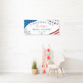 Rood Wit en Blauw Bruidsfeest 4 juli Welkom Spandoek (Insitu)