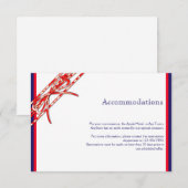 Rood wit en blauw bruiloft invoegen informatiekaartje (Voorkant / Achterkant)
