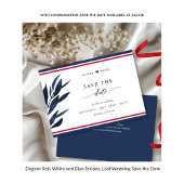 Rood wit en blauw bruiloft met geperforeerde RSVP  All In One Uitnodiging