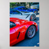 Rood wit en blauw C7 Chevrolet Corvette Poster (Voorkant)