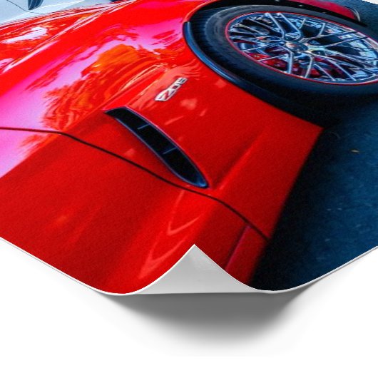 Rood wit en blauw C7 Chevrolet Corvette Poster (Hoek)