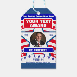 Rood, wit en blauw cadeaulabel