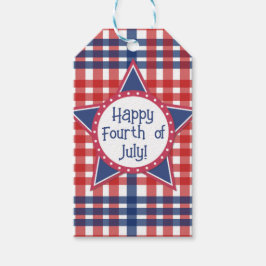 Rood, wit en blauw cadeaulabel