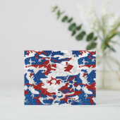 Rood, wit en blauw Camo op 4 juli Glitter Briefkaart (Staand voorkant)