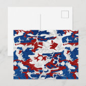 Rood, wit en blauw Camo op 4 juli Glitter Briefkaart (Voorkant / Achterkant)