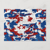 Rood, wit en blauw Camo op 4 juli Glitter Briefkaart (Voorkant)