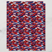 Rood wit en blauw camo origami papier (Voorkant / Achterkant)