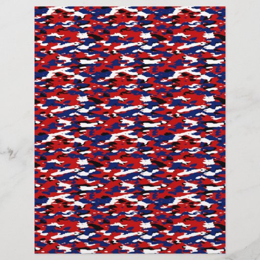 Rood wit en blauw camo origami papier (Achterkant)