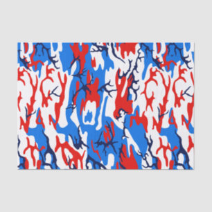 Rood wit en blauw Camo-papier Tissuepapier