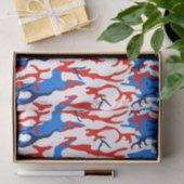 Rood wit en blauw Camo-papier Tissuepapier (Geschenk)