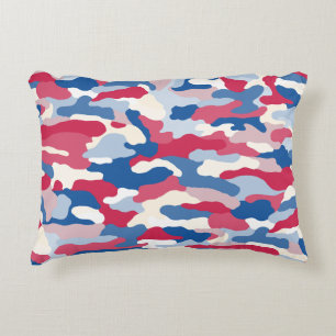 Rood wit en blauw Camouflage Accent Kussen