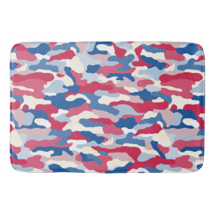 Rood wit en blauw Camouflage Badmat