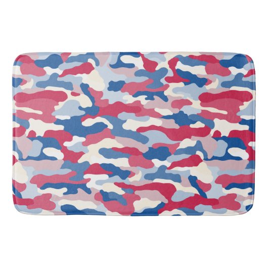 Rood wit en blauw Camouflage Badmat (Voorkant)