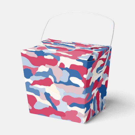 Rood wit en blauw Camouflage Bedankdoosjes (Voorkant Zijde)