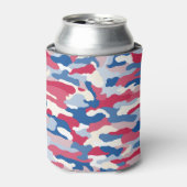 Rood wit en blauw Camouflage Blikjeskoeler (Blikje Voorkant)