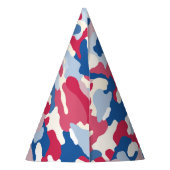 Rood wit en blauw Camouflage Feesthoedjes (Achterkant)