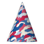 Rood wit en blauw Camouflage Feesthoedjes (Links)