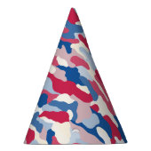 Rood wit en blauw Camouflage Feesthoedjes (Rechts)