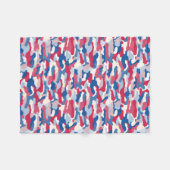 Rood wit en blauw Camouflage Fleece Deken (Voorkant (Horizontaal))