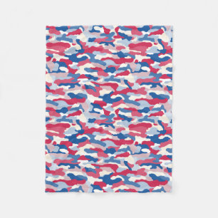 Rood wit en blauw Camouflage Fleece Deken