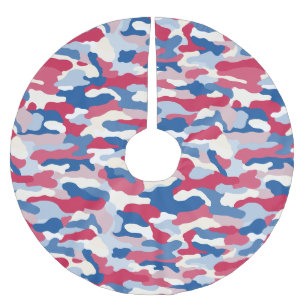 Rood wit en blauw Camouflage Kerstboom Rok