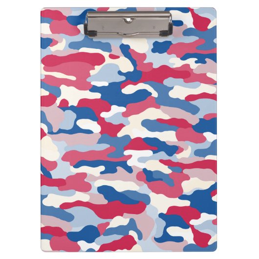 Rood wit en blauw Camouflage Klembord (Voorkant)